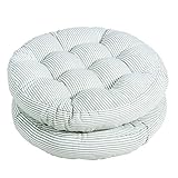 Tiita Stripe Patio Seat Cushions 22'x22' Round Chair Pads Home Floor Cushion Window Pad Set of 2 Throw Pillows Indoor/Outdoor, Green