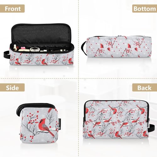 Bolsa organizadora de viaje resistente al calor Birds Red Berries Marble para planchas, rizadores y accesorios de cuidado del cabello miniatura 5