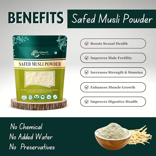 Image of Brijbooti Safed Musli Powder 50g | Boost Stamina, Strength, Powder & Overall Vitality Naturally | Siva Musli Podi | Shweta Musli Hudi
