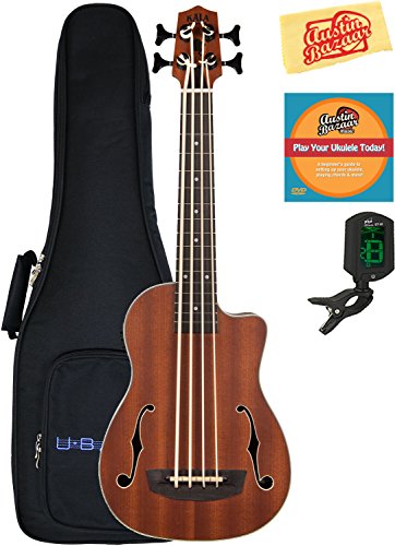 Kala U-Bass-JYMN-FS Journeyman Acoustic-Electric U-Bass Ukulele Bundle with Gig Bag, Tuner, Austin Bazaar Instructional… - Les Beatles, Paul McCartney, John Lennon, RIngo Starr, George Harrison Kala U-Bass-JYMN-FS Journeyman Acoustic-Electric U-Bass Ukulele Bundle with Gig Bag, Tuner, Austin Bazaar Instructional…