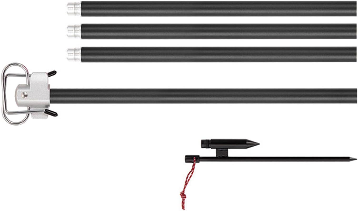 Aluminum Alloy Folding Outdoor Lamp Post Rod Hanger Camping Stand with Double Hook for Camping Hiking Fishing Folding Post Rod Hanger