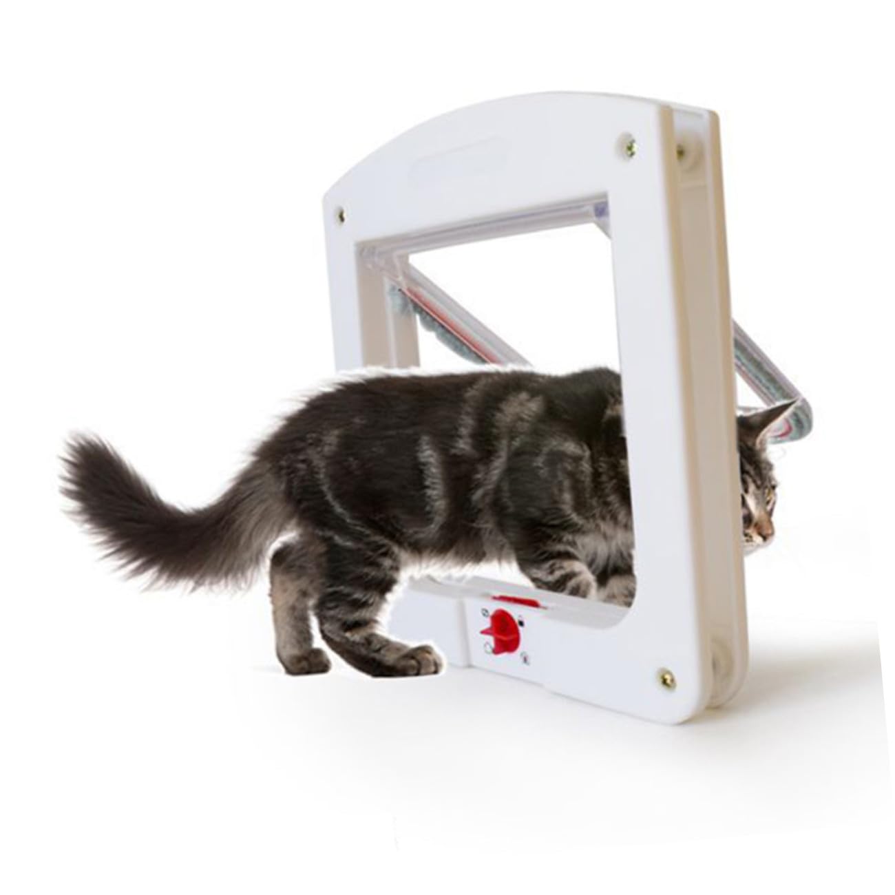 Mobestech 2 pièces Chatières pour Chats et Petits Chiens avec Contrôle Entrée Portes pour Animaux Faciles à Installer Léger et Liberté de Passage pour Intérieur Blanc et Marron