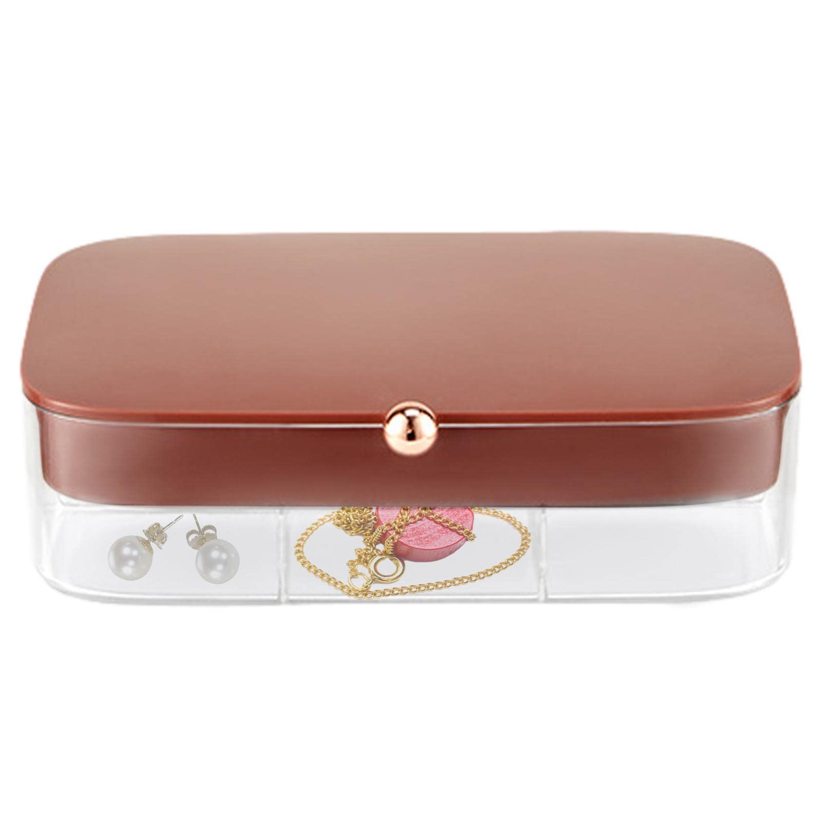 Organiseur de bijoux à 30 compartiments – Présentoir à 30 compartiments avec couvercle | Boîte de rangement empilable pour boucles d'oreilles, colliers