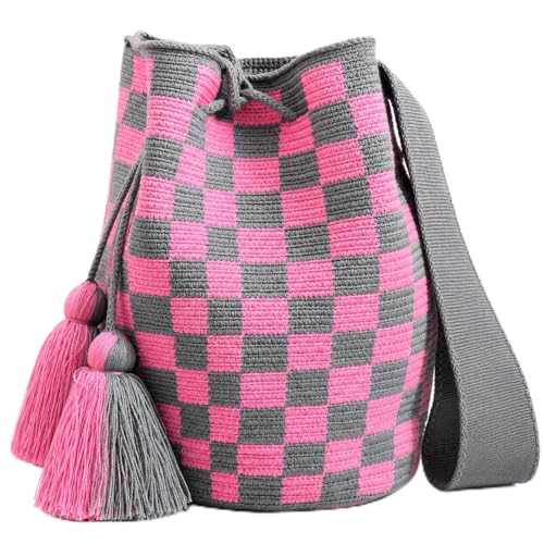 Image of WYOU Designer Wayuu Hand-Crochet Woven Summer Beach Bag for Everyday, Travel-Large Beachy Purse, Colorful Purses for Women