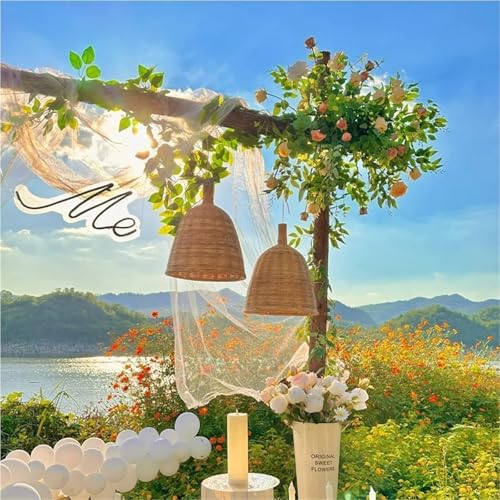 Arco de boda de madera para exteriores, 1,2 x 1,2 m, estante de flores rústicas, para ceremonia, telón de fondo para fotos, decoración de bodas, eventos, cartelería