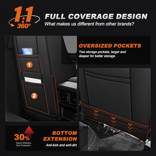 Image of AOMSAZTO Custom Fit Seat Covers for Toyota 4Runner 2025 2026 Full Set Faux Leather Car Seats Cover for 4Runner Accessories Black(5 Seats Model Only)
