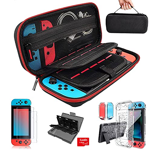 Compatible with Nintendo Switch Accessories Bundle, for Nintendo Switch Carrying Case, Switch Protective Cover Case, Switch Screen Protector, Memery SD Card Switch Game Holder for Nintendo Switch Game