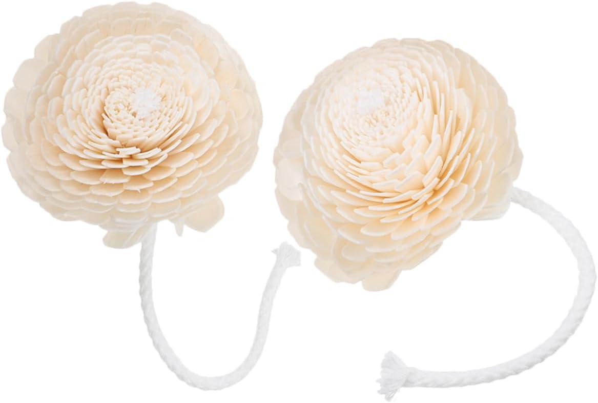 BESTYASH 2Pcs Faux Flower Essential Oil Diffuser Heads Minimalist Home Decor for Living Room and Office Replaceable Design for Fragrant Ambiance Versatile Scented Diffuser Accessory