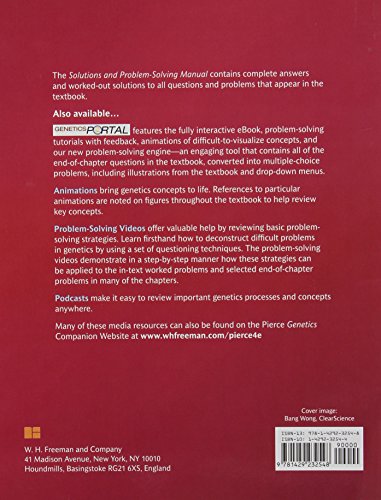 Solutions And Problem Solving Manual To Accompany Genetics A Conceptual Approach 4th Edition Buy Online In Gibraltar At Gibraltar Desertcart Com Productid 11617645