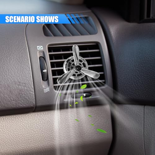 Image of Car Air Outlet Clip, Creative Air Force Propeller Shape Auto Ornament AirConditioner Vent Clip, Automotive Interior Accessories for Women Men (1, Silver)