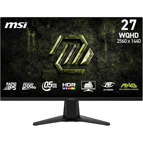 Miniatura 7 de MSI mag 275QFA E20 Monitor Gaming 27",2560 x 1440,WQHD Rapid IPS,200Hz,0,5ms,Compatible con HDR,Compatible con G-Sync, AMD FreeSync Premium, protección Ocular,visión con IA, HDMI 2.0b,DP 1.4a,Negro