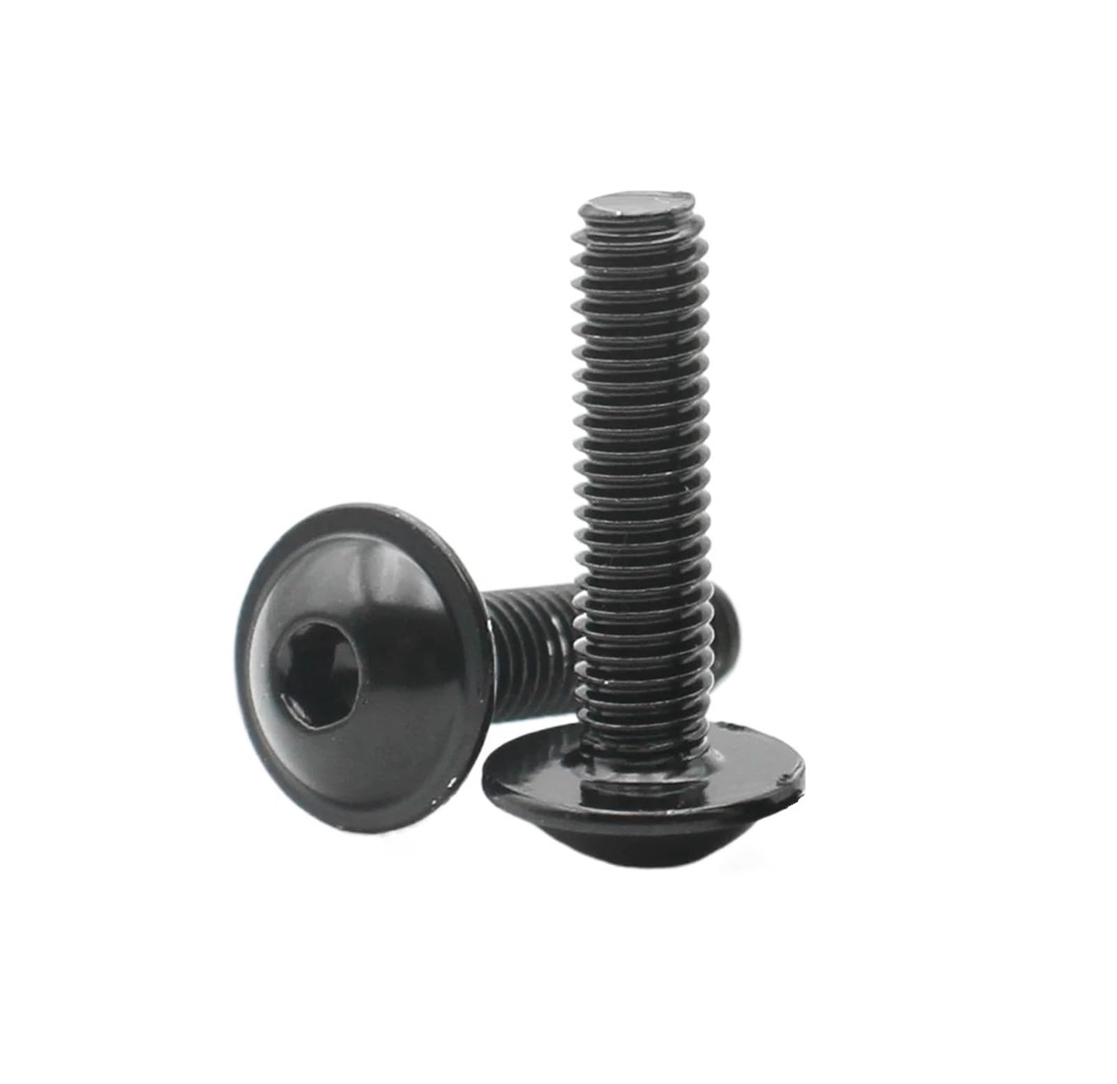 Perno de tornillo M8 de 25mm en acero negro 304 con cabeza redonda hexagonal 5
