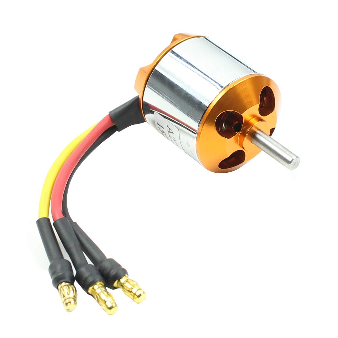 QWinOut A2217 950KV 1250KV 1500KV 2300KV Outrunner Brushless Motor 3-4S with 3.5mm Male Banana Bullet for for DIY RC Drone Kit RC Airplane Aircraft (4 Pcs,1250KV Soldered)