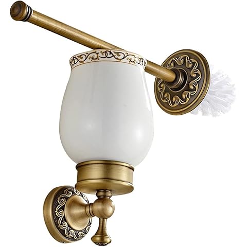 Leyden WC-Bürste und Halter aus antikem Messing Cover