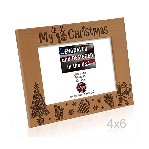 KATE POSH Bilderrahmen mit Gravur "My 1st Christmas", aus Naturholz, 10 x 15 cm – Bild 7