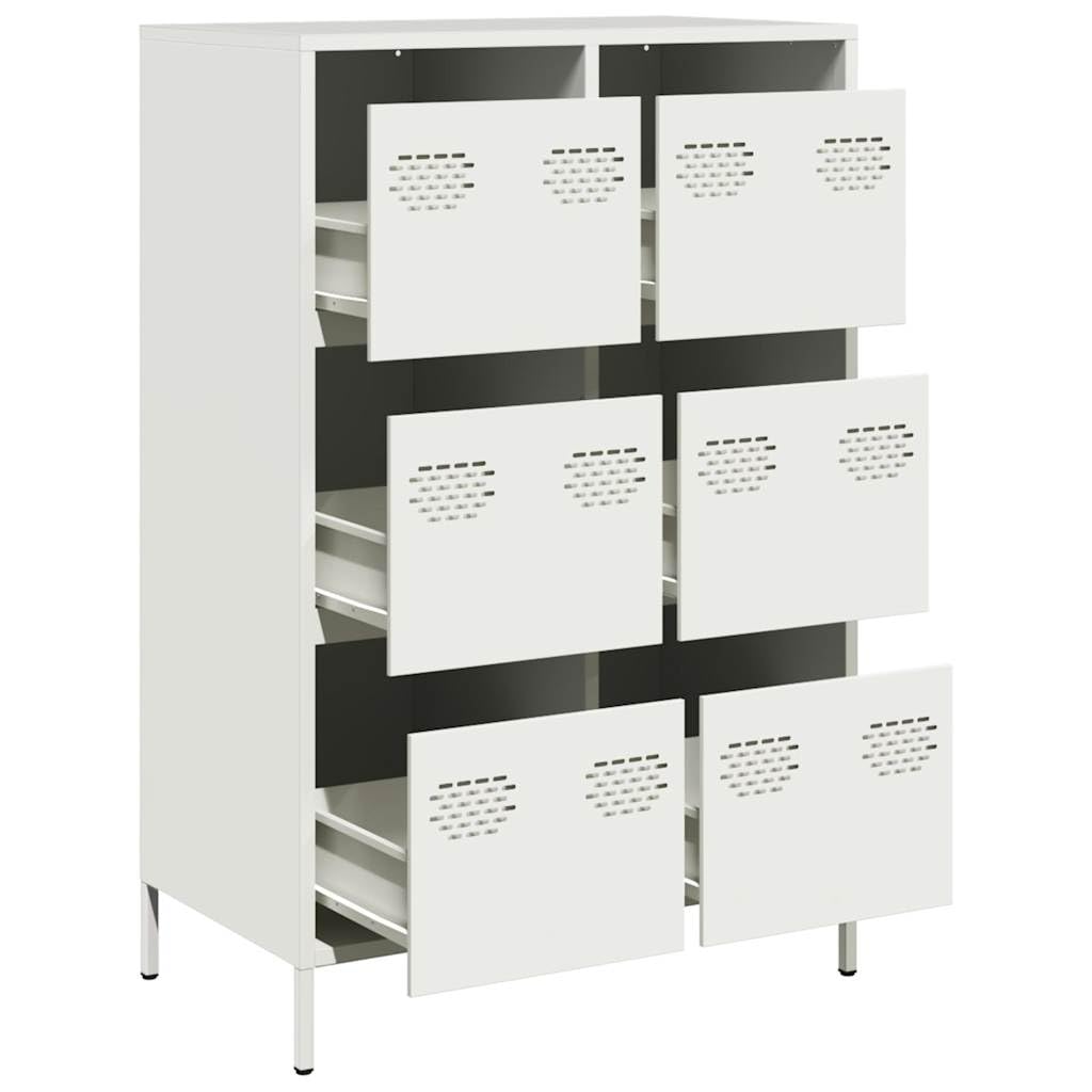 Armario de jardín blanco para interior dormitorio 68 x 39 x 101,5 cm acero