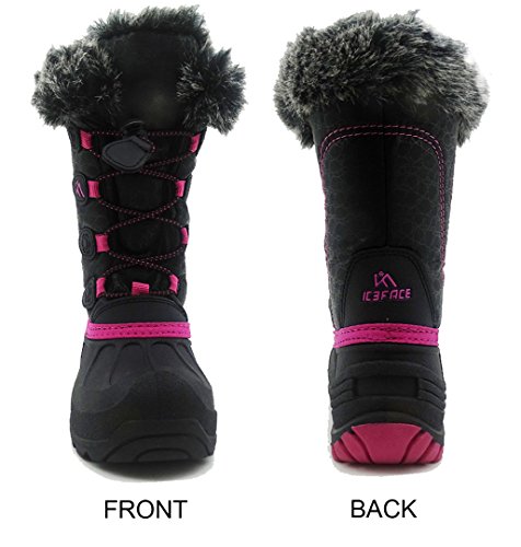 ICEFACE Kids Winter Snow Boots Waterproof and Insulated for Girls and Boys (1 M US Little Kid, Pink)2