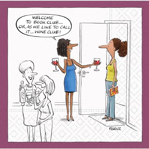 Funny Ladies Book Club Party Napkins - 40 Count | 2 Packs of 20CT 3-Ply Cocktail Napkins in Wine Club Design, 624-11371
