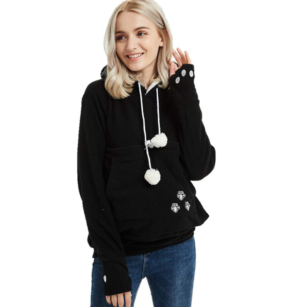 Felpa Con Cappuccio E Tasca Marsupio Per Animali - Donna, Con Orecchie, Per Casa - Foto 3