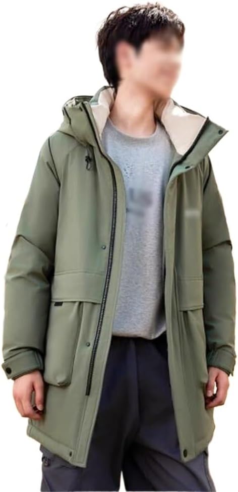 VIDI Hooded Fashion Warm And Thick Windproof Coat Outdoor Down Jacket Men's Winter Long