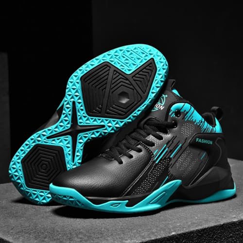 Men's Lace Up Breathable Leather Cushioning Basketball Shoes Fashion High-Top Non-Slip Sneakers Casual for Gym Sports Tennis Jogging Running Walking4