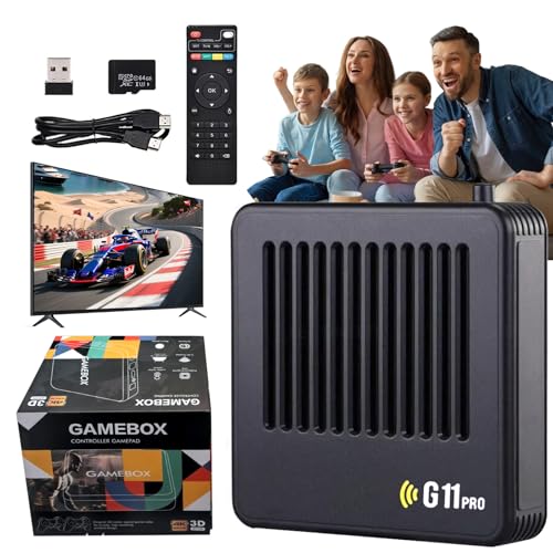 Retrowave G11 Pro, 128GB 40000+ Spiele Retro Spielekonsole für TV, 40+ Emulatoren Retro Konsole Unterstützt, Spielekonsole für Fernseher mit Dual 2.4G Wireless Controllers