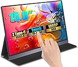 Bimawen 15.0' Touchscreen Portable Monitor,Ultra-Thin 1080p HDR Compatible with Xbox,Switch,PC,Laptop,FHD 1920x1080 IPS Screen