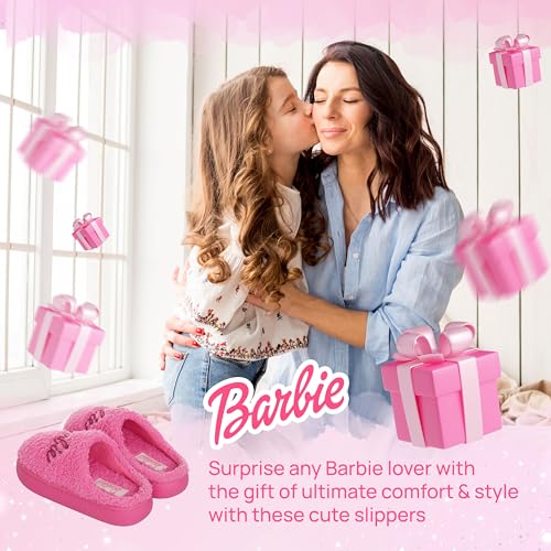 Barbie Kids Slippers Gifts For Girls Extra Cozy Fuzzy House Slippers Slip On thumb #6