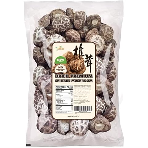 Apexy Dried Shiitake Mushrooms, 16 oz., Soft Texture, Stemless, Dehydrated and Natural Earthy Flavor, Rich in Proteins and Vitamins (Premium) Cover