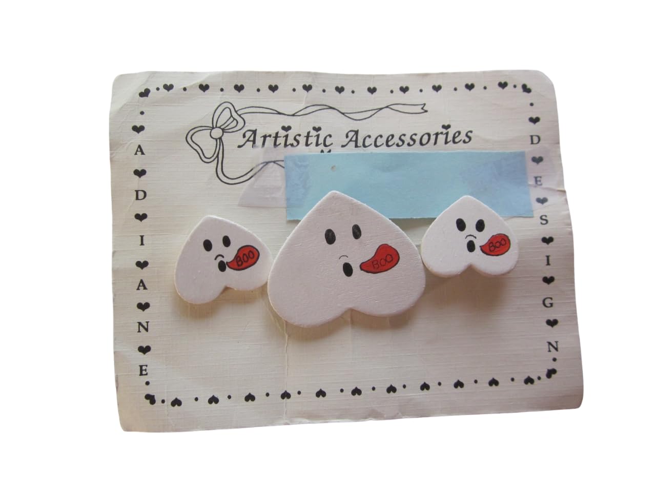 Artistic Accessories Boo Earring Set, Hand made Painted design and separate Jack-o-lantern pin