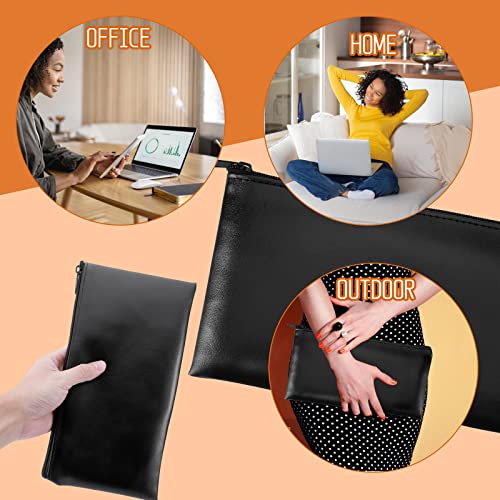 TIESOME-2Pcs-Coin-Purse-with-Zipper-PU-Waterproof-Security-Durable-Money-Pouch-Cash-Bag-Check-Wallet-Organizer-Receipt-Holder-Utility-Wallet-for-Men-Women