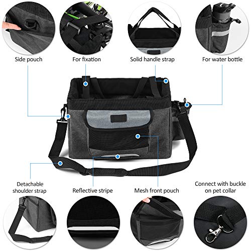 Lixada Bike Basket Folding Pet Cat Dog Carrier Front Removable Bicycle Handlebar Basket Quick Release Easy Install… - Image 3
