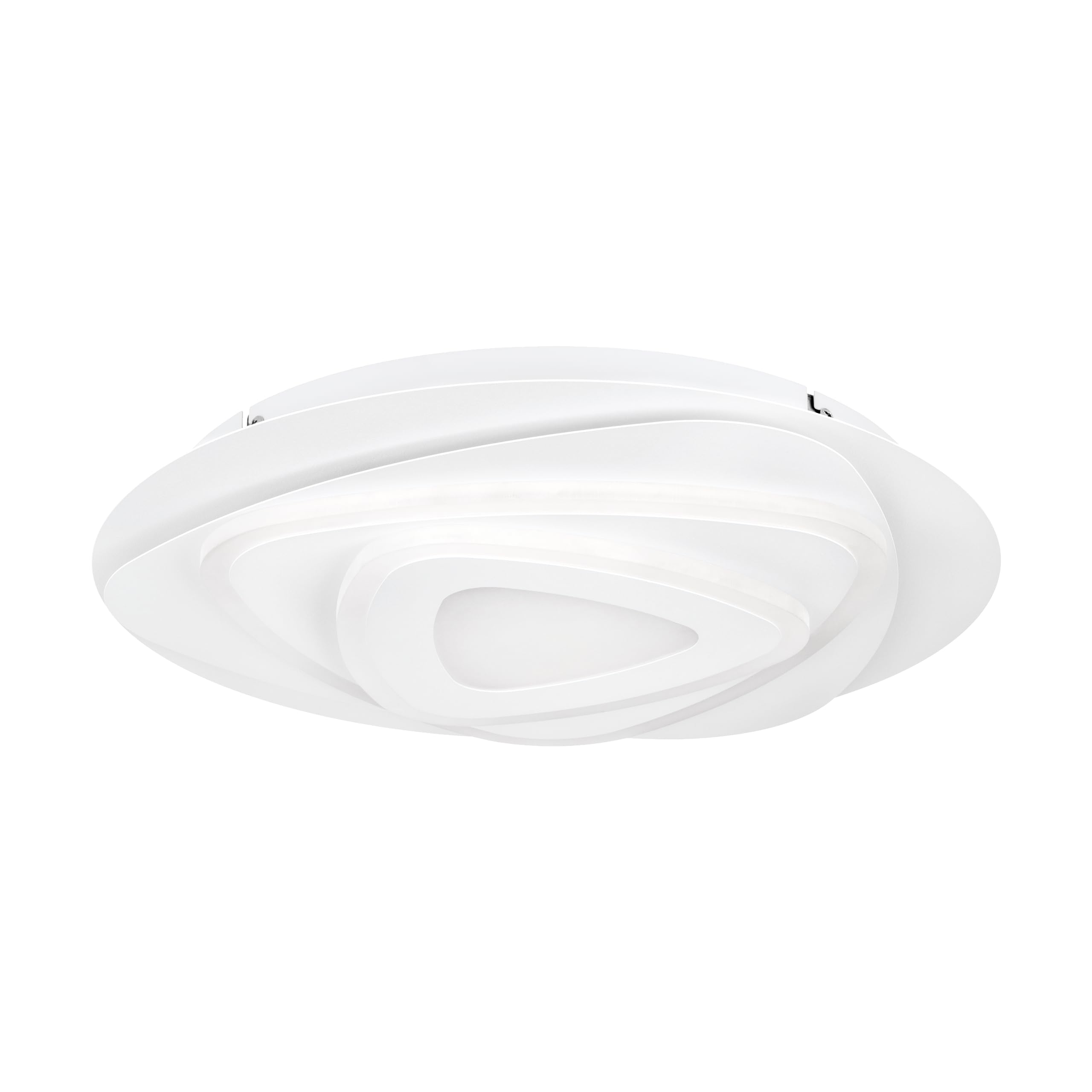 Eglo LED Ceiling Light Fixture Palagiano, Flush-Mount lamp for Kitchen and Hallway, Office Lighting Made of White Plastic, Neutral White, Ø 12 in