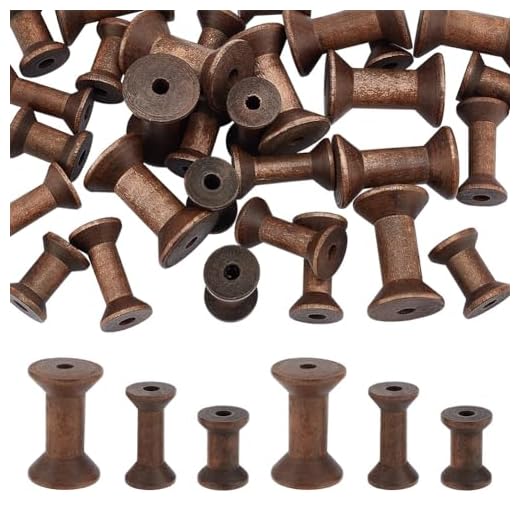Set of 30 Antique Wooden Bobbins