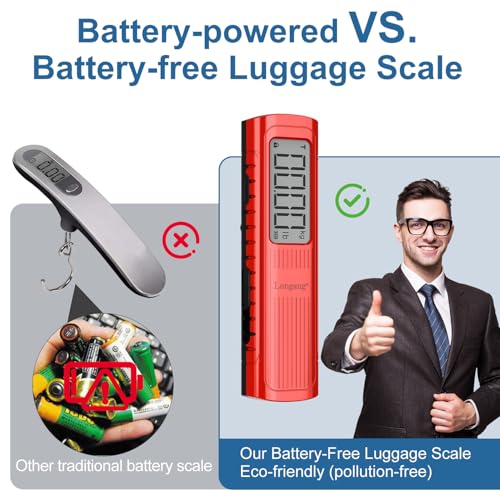 Battery-Free Handheld Luggage Scale, 110lbs/50kg Portable Digital Hanging Scale for Luggages, Suitcases, Backpacks & Bags, Easy Weighing for Travel, No Need Batteries2