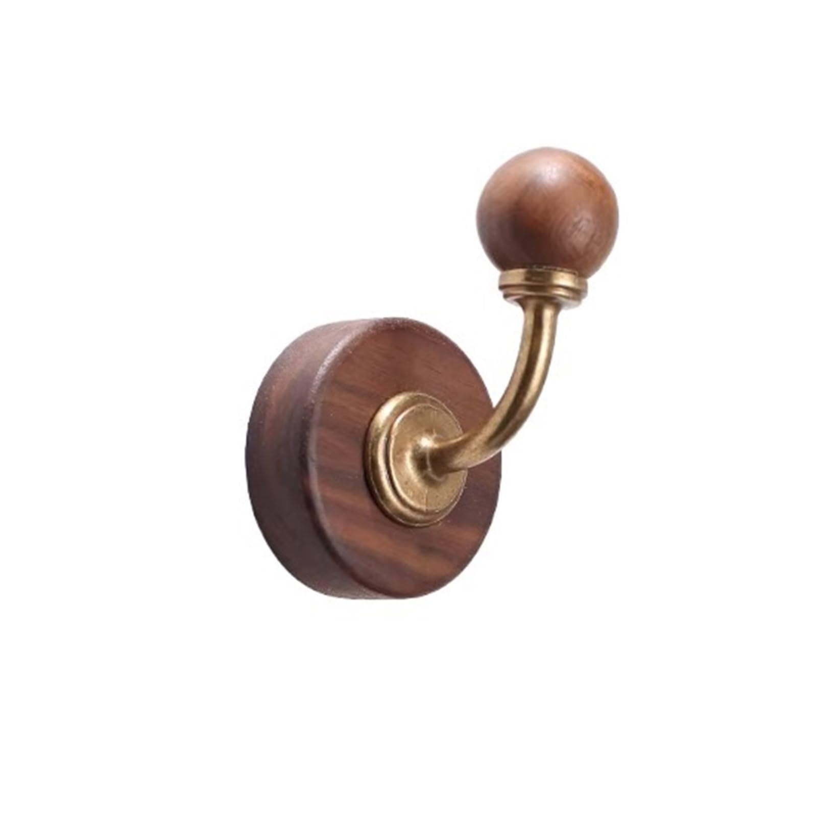 YQINQIN83B Coat Hangers Wood Hooks Creative Door-Mounted Hook Rack (with Wooden Balls) Wall-Mounted Coat for Bedroom(Bruin)