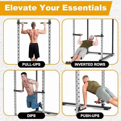 Image of Kipika Power Rack Attachment for 5 /8 inch & 1 inch Holes - Heavy Duty Home Gym Equipment for 2x2 or 3x3 Squat Rack, Adjustable and Easy to Install
