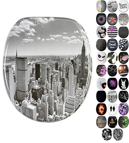 Sanilo Asiento de inodoro con descenso automático Sandy, superficie de alta calidad, fácil montaje, bisagras estables, A642644