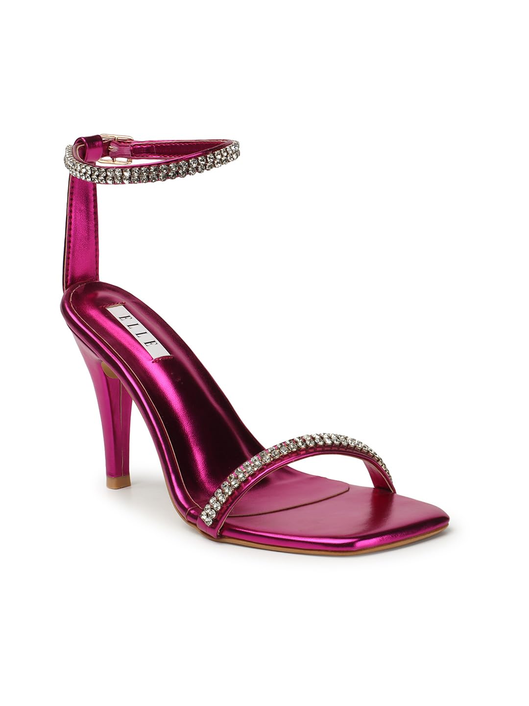 Women's Embellished Stiletto Heel Fashion Sandal with Ankle loop-image-34