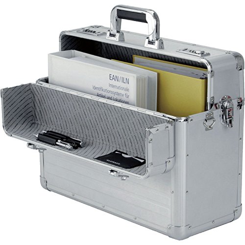 ALUMAXX 45119 Pilotenkoffer BETHA, Piloten Koffer aus glattem Aluminium, Dokumentenkoffer Alu, Aktenkoffer mit Zahlenschloss, Koffer 47 cm, Businesskoffer für 17 Notebooks, Silber, 47 x 38 x 20 cm