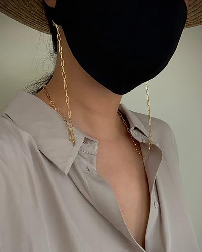 Miniatura 2 de Cadenas para gafas, máscara facial, cadena de eslabones de clip, cadena de eslabones para lentes de sol, retenedor de lentes de lectura para mujer,