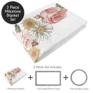 Sweet Jojo Designs Vintage Floral Boho Girl Milestone Blanket Monthly Newborn First Year Growth Mat Baby Shower Memory Keepsake Gift Picture - Blush Pink Yellow Green Shabby Chic Rose Flower Farmhouse Sweet Jojo Designs Vintage Floral Boho Girl Milestone Blanket Monthly Newborn First Year Growth Mat Baby Shower Memory Keepsake Gift Picture Blush Pink Yellow Green Shabby Chic Rose Flower Farmhouse