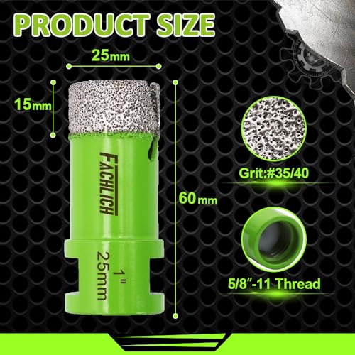 Image of Diamond Core Drill Bits 1 inch 2pcs 25mm Granite Drill Bits for Porcelain Tile Granite Marble Masonry Brick