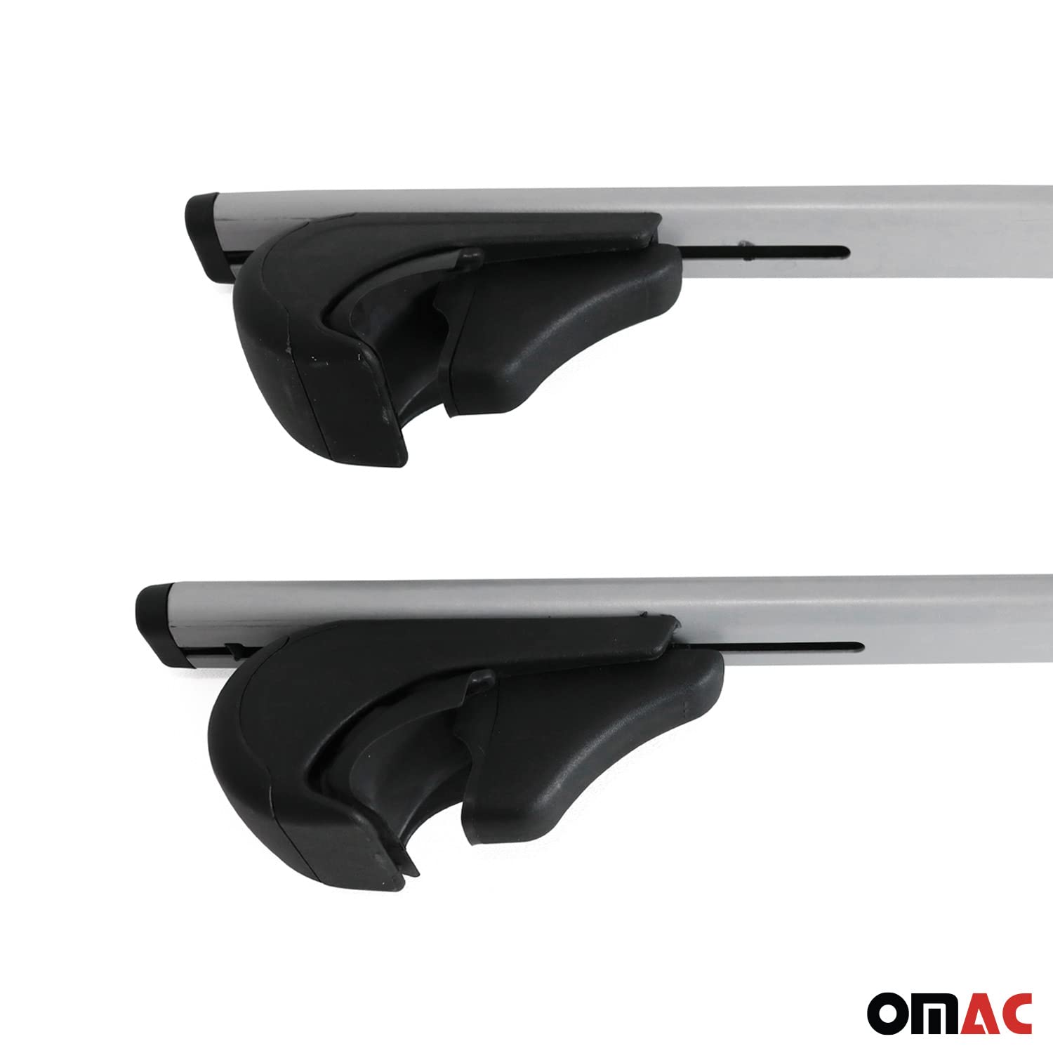 OMAC Dachträger Querträger für Ford Focus II Turnier 2005-2010 – Abschließbar – Max. 75 kg – 2 Stangen Stahl Silber