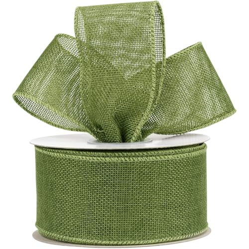 KOVSGQ Cinta De Yute Vintage Rollo De Cinta De Arpillera Cintas Decorativa De Yute 5cm x 18.2m para Envolver Regalos Navidad Boda Fiestas Costura Bautizos y Manualidades (Verde Salvia)