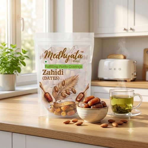 Image of Medhyata Zihadi Dates, Organic & Sun-Dried Khajoor, High Fibre, Natural Energy Booster, Gluten Free, (1Kg)