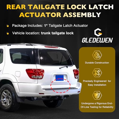 Image of Rear Tailgate Latch Door Lock Actuator Assembly for 2001-2007 Toyota Sequoia Rear Hatch Latch Replaces# 69301-0C010, 64680-0C010, 693010C010, 931-861, 746-848, 69150-0C010