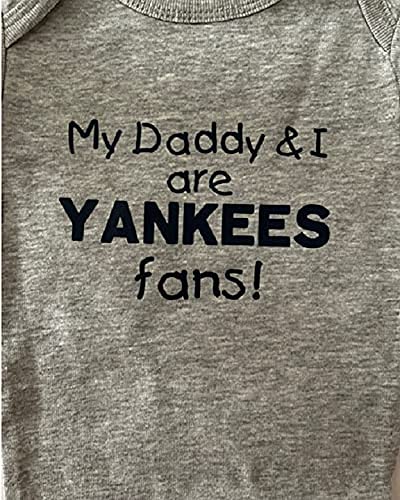 Teesbytini Yankees Baby Onesie® My Daddy And I Are New York Fans Baby Yanks Infant Bodysuit thumb #1