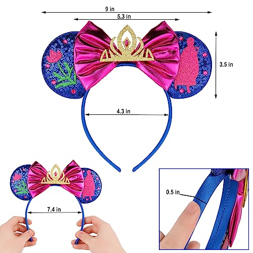 Image of FANYITY Tiana Mouse Ears, Sequin Mouse Ears Headband for Boys Girls Women (SX)
