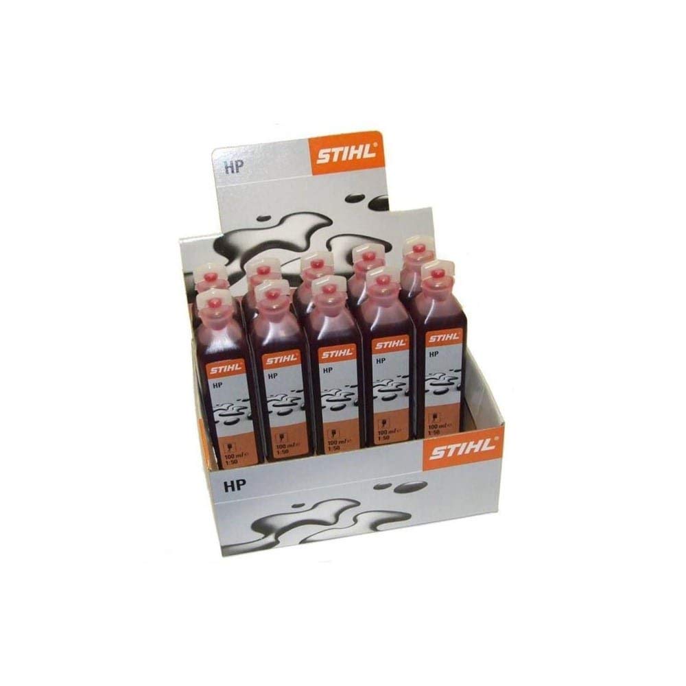 Stihl Motoröl, 07813198401, für Zweitakt-Motoren von Rasenmähern / Rasentrimmern, 10 Packungen